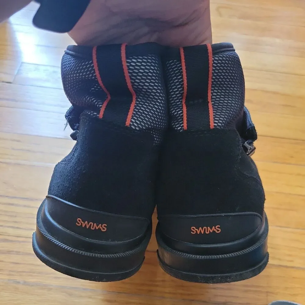 Swims NWOB Suede Ankle Boots with Zippers Size 11 US 44.5 EU in Solid black